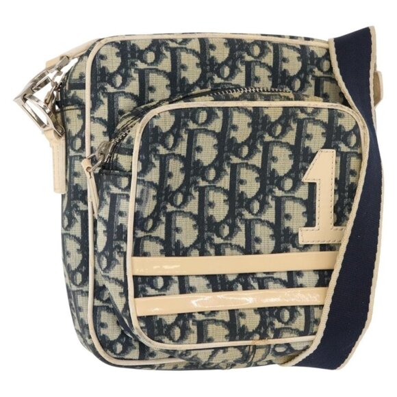 Christian Dior Handbags - Authentic Christian Dior Trotter Canvas Shoulder Bag Navy